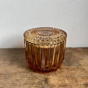 Vintage Amethyst Lidded Glass Vessel | Colored Glass Decor | Hollywood Regency